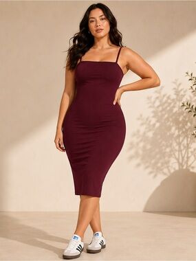 YITTY Nearly Naked 5-in-1 Convertible Shaping Dress Wine Burgundy 4X
